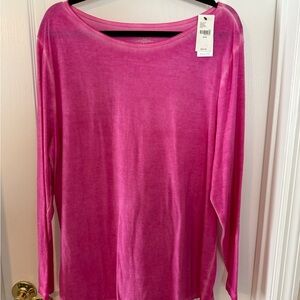 Lane Bryant Pink Long Sleeve Top